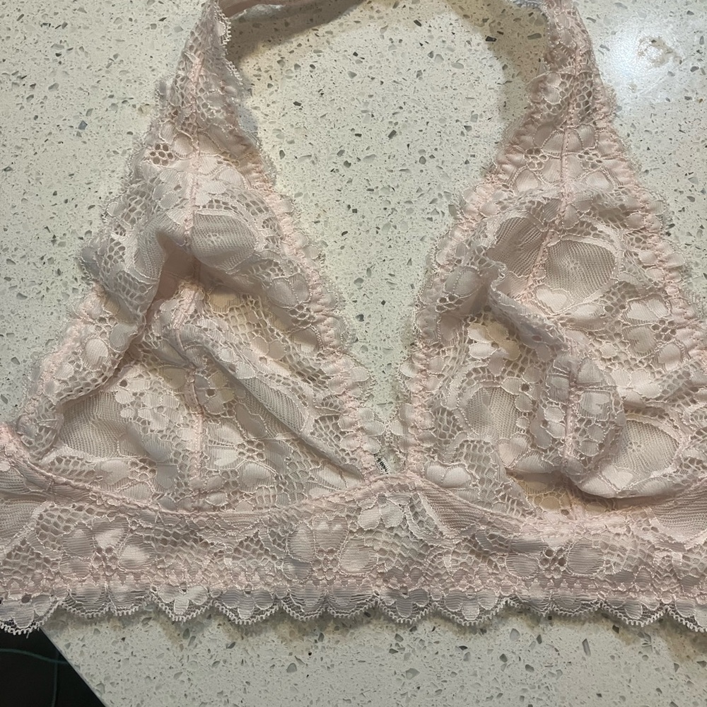 Free People Bralette pink lace bra
